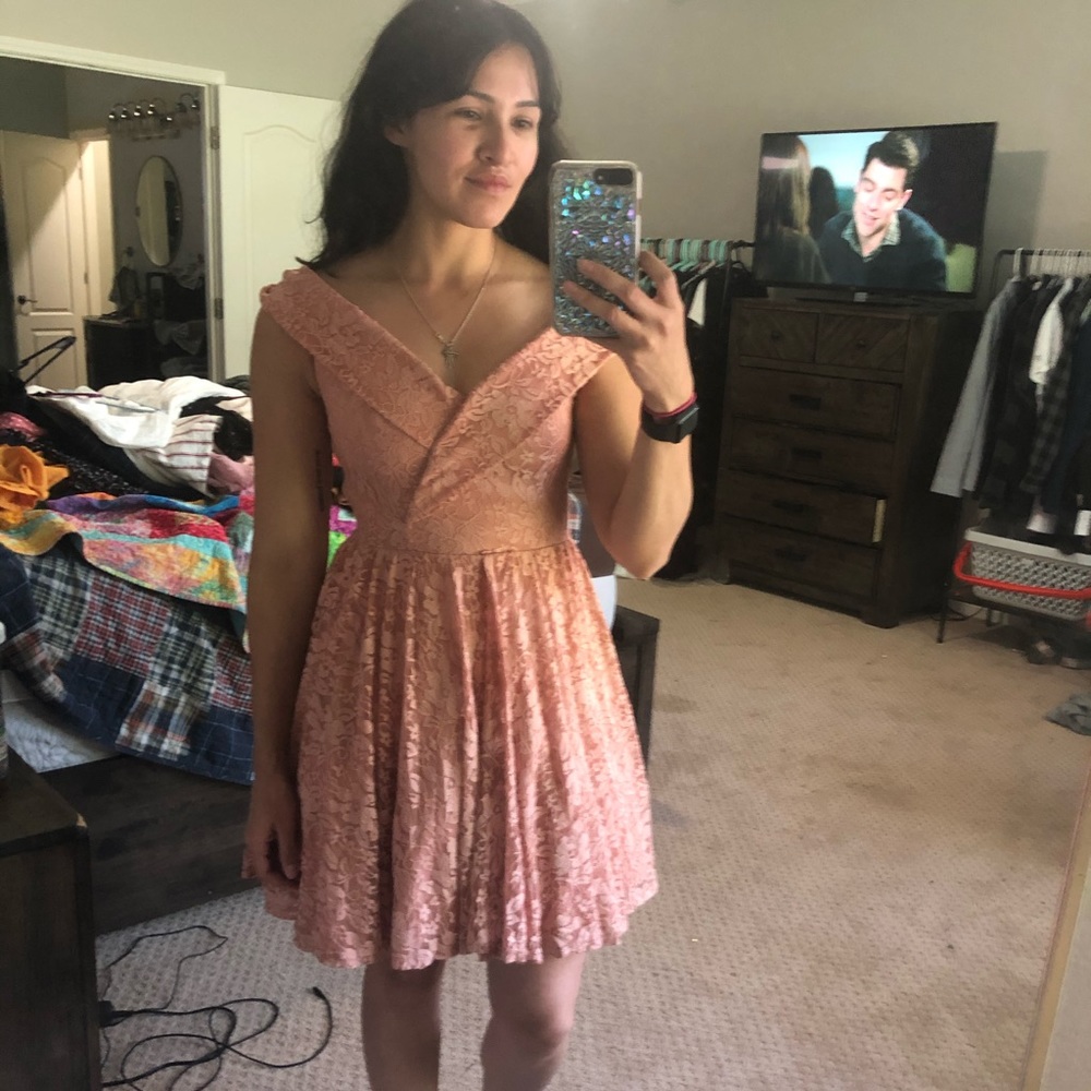 Lace bardot dress